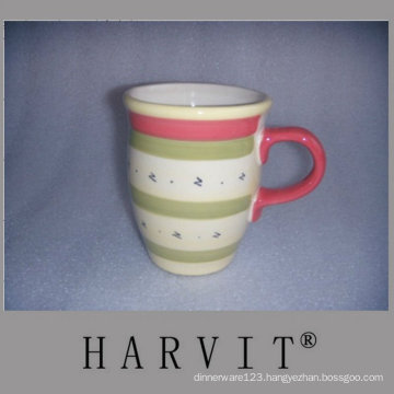 bell shape stoneware hand painted cup/ceramic handprinted mug